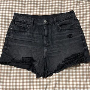 American Eagle Outfitters Black Ripped Jean Shorts